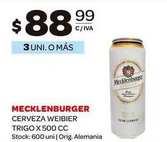 Carrefour Maxi Mecklenburger Cerveza Weibier Trigo x 500cc oferta
