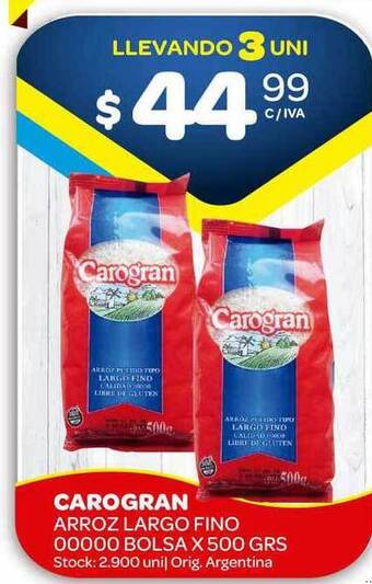 Carrefour Maxi Carogran Arroz Largo Fino 00000 Bolsa x 500grs oferta