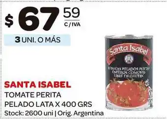 Carrefour Maxi Santa Isabel Tomate Perita Pelado x 400grs oferta