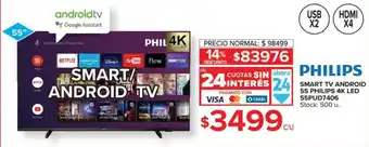 Carrefour Philips Smart TV Android 55 Philips 4K LED 55PUD7406 oferta