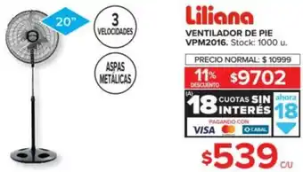 Carrefour Liliana Ventilador De Pie VPM2016 oferta