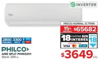 Carrefour Philco Aire Split Phin32H1 oferta