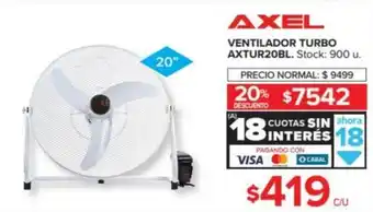 Carrefour Axel Ventilador Turbo Axtur20Bl. oferta
