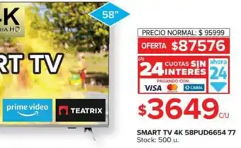 Carrefour Smart TV 4K 58PUD6654 77 oferta