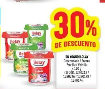 Makro Ilolay En Yogur Descremado / Entero Frutilla / Vainilla x 120g oferta