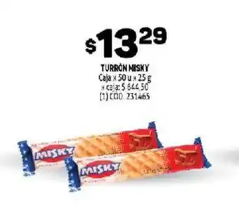 Makro Misky Turrón Caja x 50u x 25g oferta