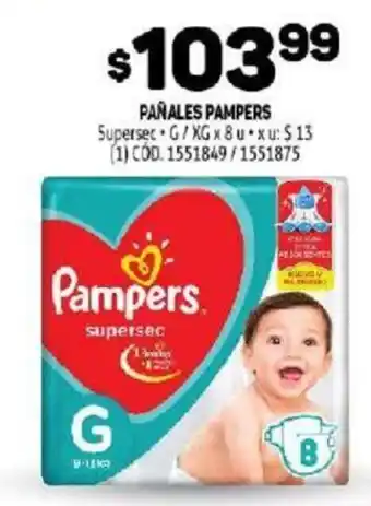 Makro Pampers Pañales Supersec G / XG x 8u oferta