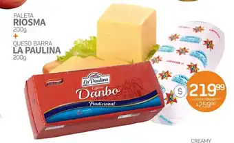 Alvear Riosma Paleta 200g + La Paulina Queso Barra 200g oferta