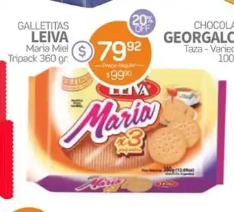 Leiva Galletitas Maria Miel Tripack 360gr
