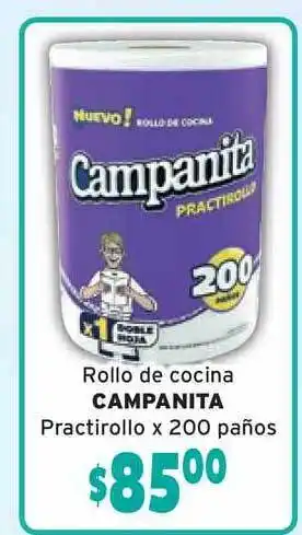 Campanita Rollo De Cocina Practirollo x 200 paños