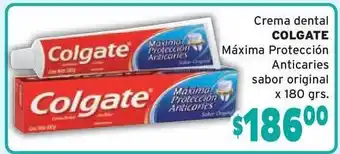 Colgate Crema Dental Máxima Protección Anticaries Sabor Original x 180grs.
