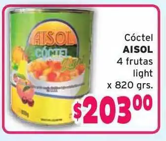 Aisol Cóctel 4 Frutas Light x 820grs.