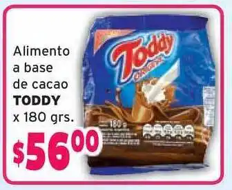 Toddy Alimento a base de cacao x 180grs.