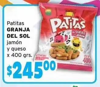 El Solar Supermercados Granja Del Sol Patitas Jamón Y Queso x 400grs. oferta