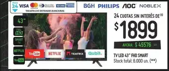 Walmart BGH Philips Tv Led 43 FHD Smart oferta