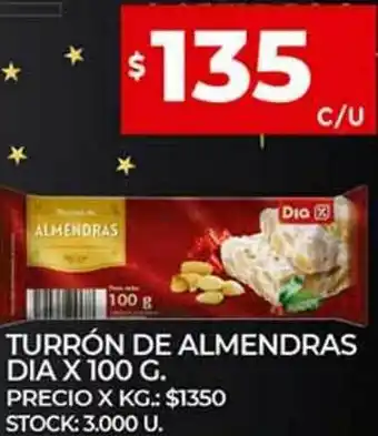 Supermercados DIA Turrón De Almendras Dia x 100g oferta