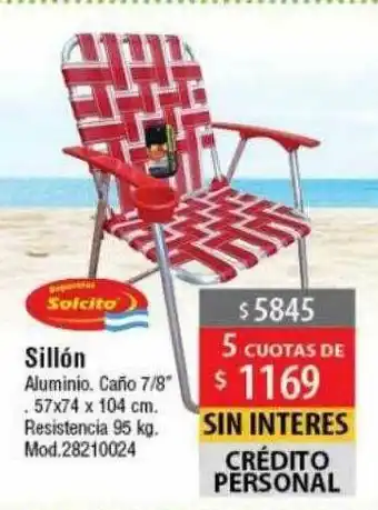 Casa Silvia Sillón Aluminio Solcito oferta