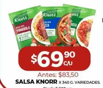 Super MAMI Salsa Knorr x 340g Variedades oferta