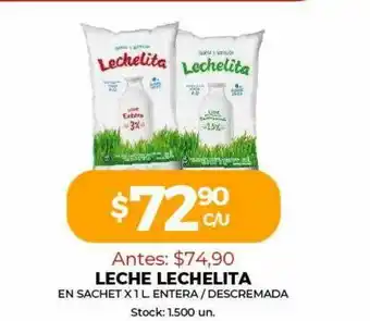Super MAMI Leche Lechelita En Sachet x 1 L Entera / Descremada oferta