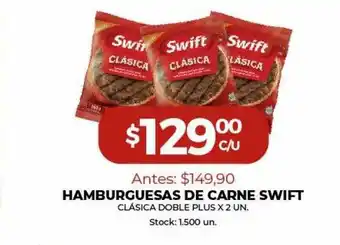Super MAMI Hamburguesas De Carne Swift Clasica Doble Plus x 2 un oferta
