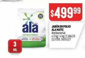 Makro Jabón En Polvo Ala Matic Antibacterial x 3kg oferta