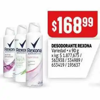 Makro Rexona Desodorante x 90g oferta