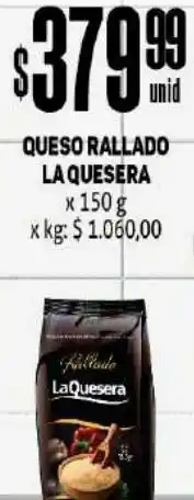 Makro Queso rallado la quesera oferta