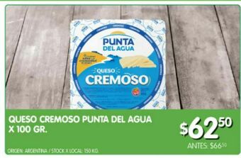 Jumbo Queso cremoso punta del agua 100g oferta