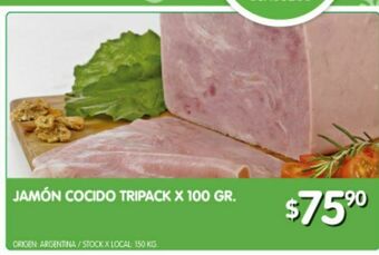 Jumbo Jamón cocido tripack x 100g oferta