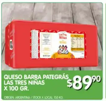 Jumbo Queso barra pategras las tres niñas x 100g oferta