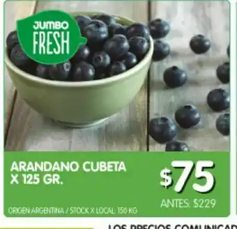 Jumbo Arándanos x cubeta 125g oferta