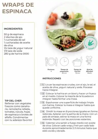 Jumbo Wraps de espinaca oferta