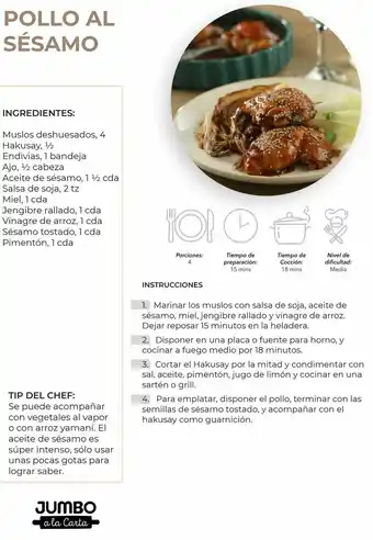 Jumbo Pollo al sesamo oferta