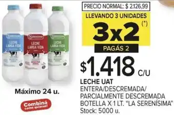 Carrefour La serenísima leche UAT oferta