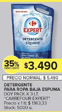 Carrefour CARREFOUR EXPERT Detergente para ropa baja espuma oferta