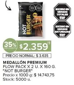 Carrefour NOT BURGER Medallón premium oferta
