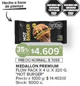 Carrefour NOT BURGER Medallón premium oferta