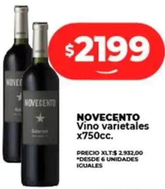 Supermayorista Vital NOVECENTO Vino varietales oferta