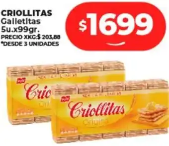 Supermayorista Vital CRIOLLITAS Galletitas oferta