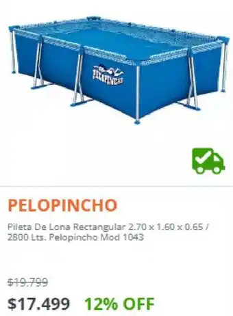 Ribeiro Pelopincho Pileta De Lona Rectangular 2.70 x 1.60 x 0.65 oferta