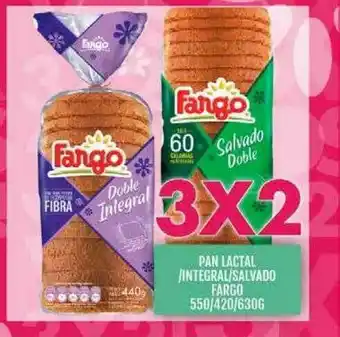 Supermercados Todo Pan Lactal Integral Salvado Fargo 550/420/630g oferta