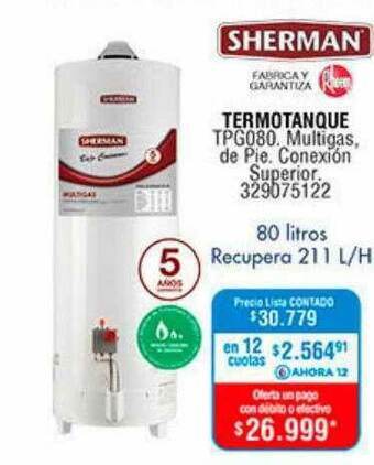 Perozzi Termotanque Sherman oferta