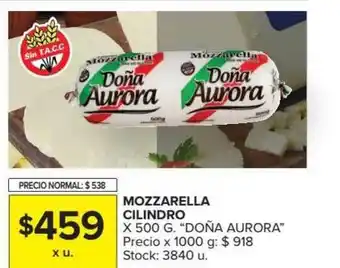 Carrefour Market Mozzarella Cilindro Doña Aurora x 500gr oferta