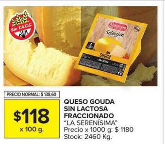 Carrefour Market Queso Gouda Sin Lactosa Fraccionado La Serenisima x 1000g oferta