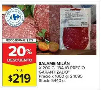 Carrefour Market Salame Milán Bajo Precio Garantizado x 1000g oferta