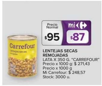 Carrefour Market Lentejas Secas Remojadas Carrefour x 350g oferta