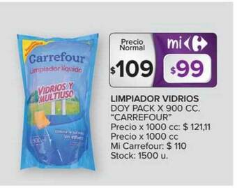 Carrefour Market Limpiador Vidrios Doy Pack Carrefour x 900cc oferta
