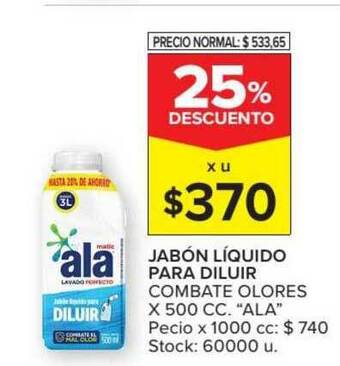 Carrefour Market Jabón Liquido Para Diluir Combate Olores Ala x 500cc oferta