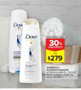Carrefour Market Shampoo Acondicionador V Tipos Dove x 400cc oferta