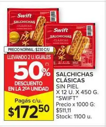 Carrefour Market Salchichas Clasicas Sin Piel x 12u x 450g oferta